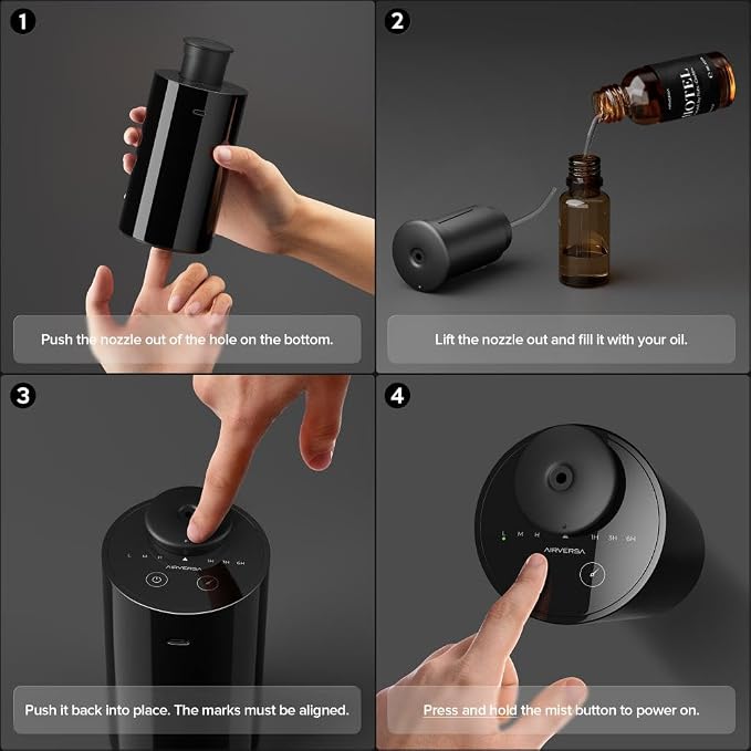 Airversa Waterless Diffuser for Essential Oil, Battery Operated Nebulizer - Image 6