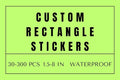 Custom Rectangle Labels, Waterproof Glossy Vinyl Stickers, 30-300 Pcs, 1.5x2 In by YEYABOA