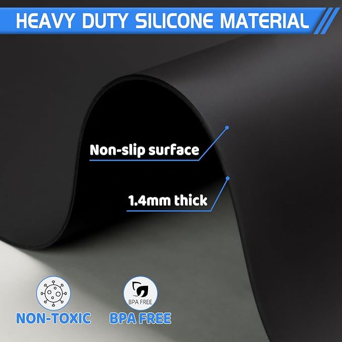 Warome Silicone Mat, Nonstick Silicone Craft Mat/Placemats, Washable Silicone - Image 5