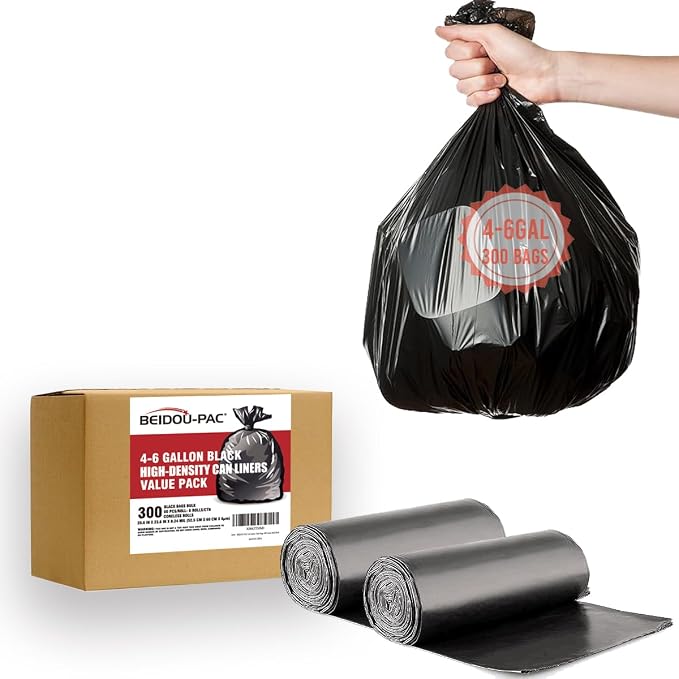 4-6 Gallon Trash Bags, Industrial, Commercial, Janitorial by BEIDOU-PAC