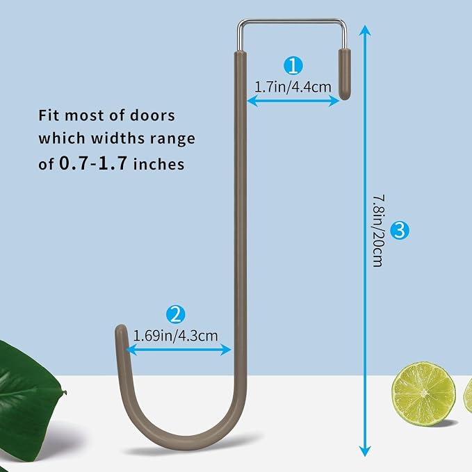FYY Over The Door Hooks, 4 Pack Upgraded Long Door Hangers Hooks - Image 2