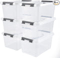 6 Quart Plastic Stackable Storage Latch Bins by Eslite