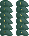 CRAFTSMAN GOLF 12pcs or 1pc Thick Synthetic Leather Golf Iron Head Covers Set by CRAFTSMANGOLF