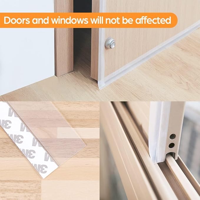 20 Ft Door Weather Stripping Door Seal Strip Tape, Silicone Door Draft Stopper - Image 5