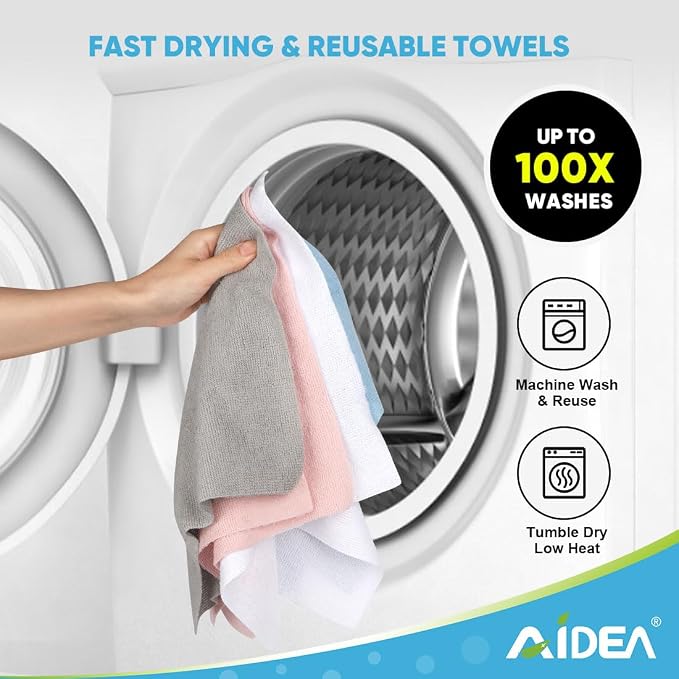 AIDEA Microfiber Cleaning Cloth Roll White, Microfiber Towels - Image 6