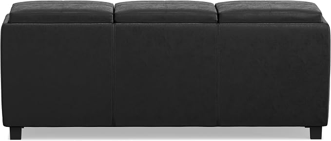 SIMPLIHOME Avalon 42 inch Wide Contemporary Rectangle Storage Ottoman in - Image 6