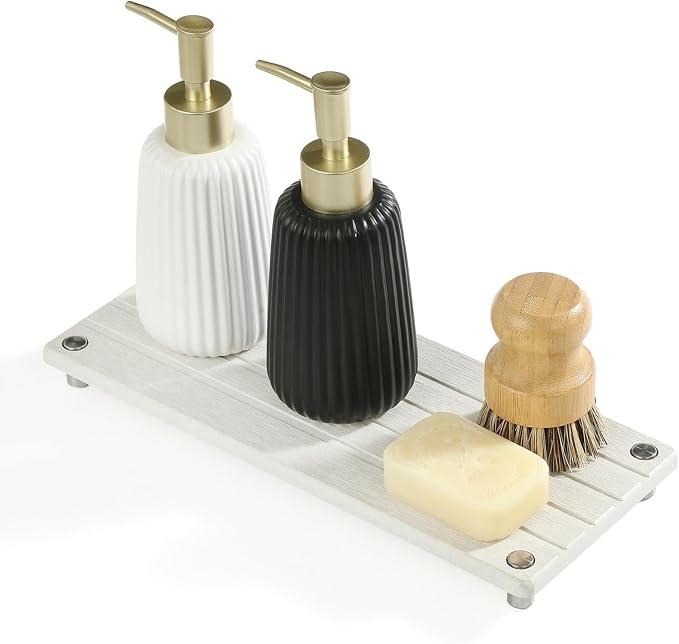 Instant Dry Sink Caddy Kitchen Sink Organizer, Quick Drying Stone Tray by Razborci