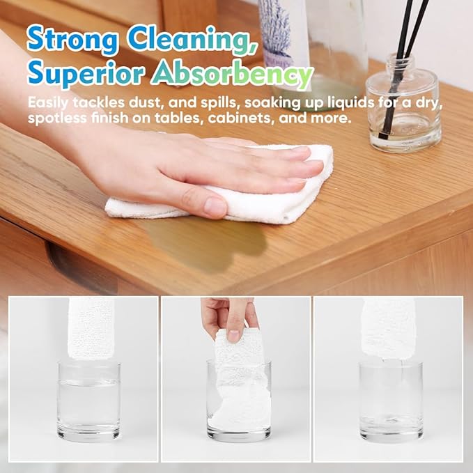 HOMEXCEL Microfiber Cleaning Cloth 6 Pack 12.5 x 12.5 inch Microfiber Towels - Image 5