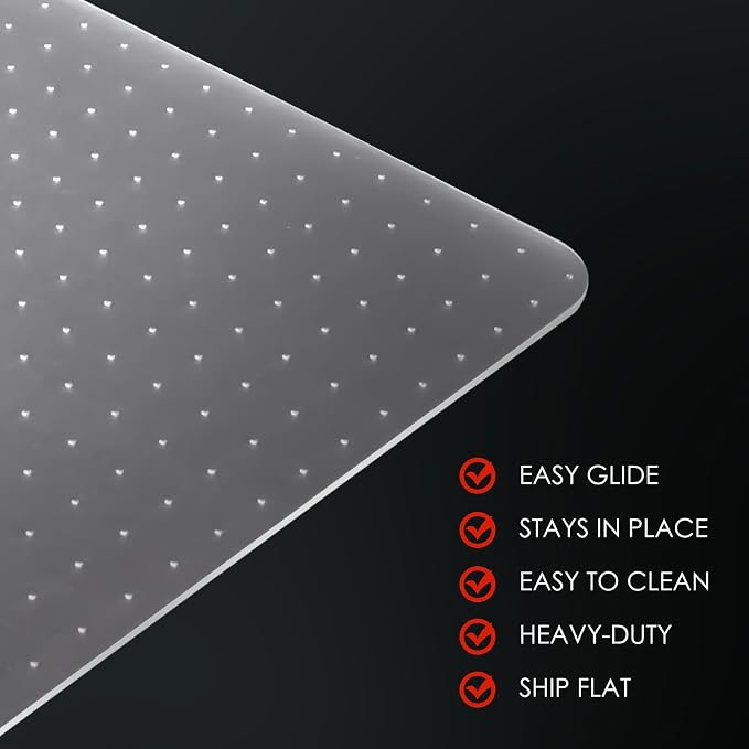 Kuyal Office Chair Mat for Carpet, 2 Pack 32x 49 Clear Heavy Duty Computer - Image 5