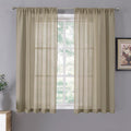 Tollpiz Short Sheer Curtains Linen Textured Living Room Curtain Sheers Light by Tollpiz