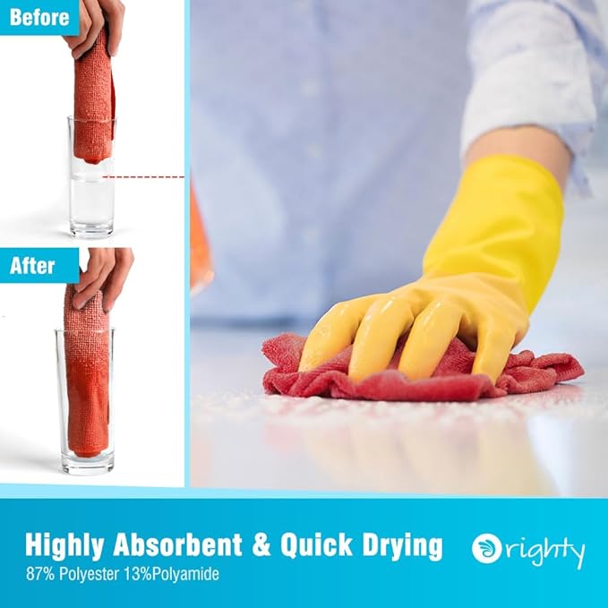 Orighty Cleaning Cloths, Shop Towels 50 Pack, Shop Rags Reusable, Microfiber - Image 3