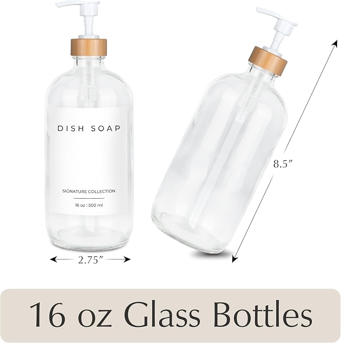 Emerson Glass Soap Dispenser Set - 16 Oz - Image 2