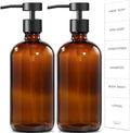 GMISUN Amber Glass Soap Dispenser, 2 Pack Bathroom Hand Soap Dispensers by GMISUN