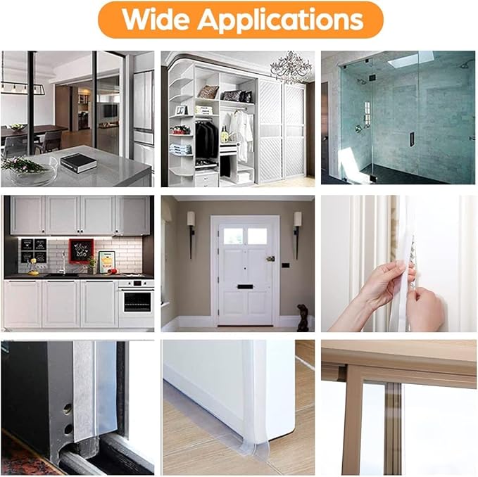 20 Ft Door Weather Stripping Door Seal Strip Tape, Silicone Door Draft Stopper - Image 6
