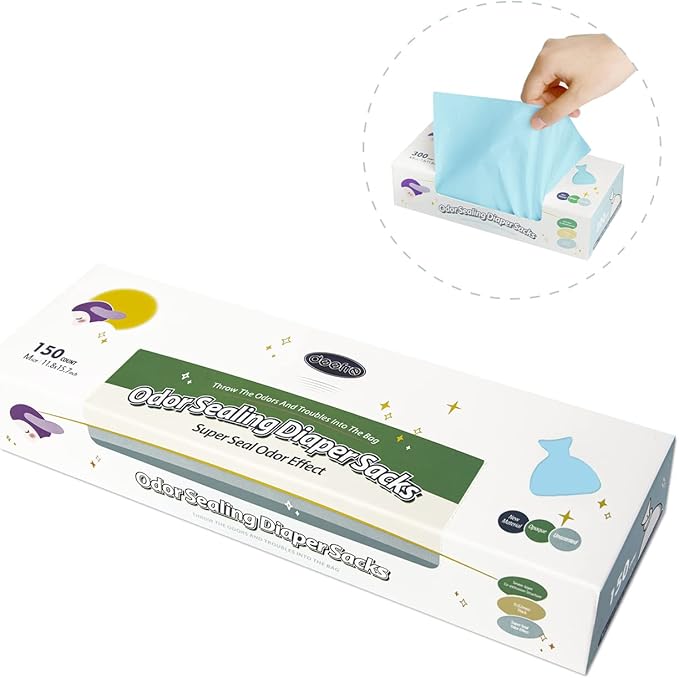 Odor Sealing Disposable Diaper Bags, Large Capacity, Unscented Diaper Trash Bags by deefre
