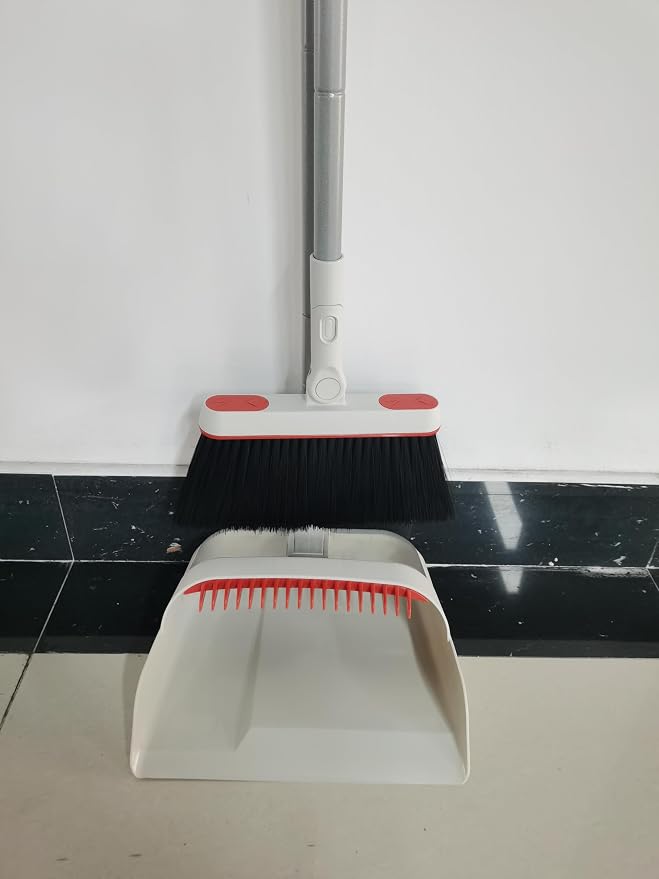 JEHONN Broom and Dustpan Set for Home, Long Handle Lightweight 180 Degree - Image 11