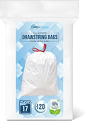 SIMPLI-MAGIC 17 Gallon Drawstring Trash Bags, 120 Pack – Tall Kitchen Garbage by SIMPLI-MAGIC