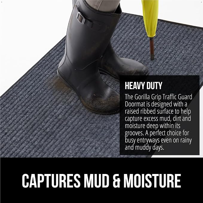 GORILLA GRIP Traffic Guard Door Mat, Heavy Duty Welcome Mats, Commercial Office - Image 4