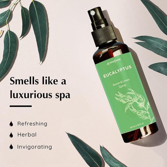 Eucalyptus Room, Linen & Pillow Spray by Aromafume | 100ml/3.38 fl oz | - Image 3