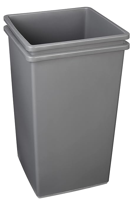 Amazon Basics Square Waste Container Open Top Wastebasket, Plastic Bins - Image 2
