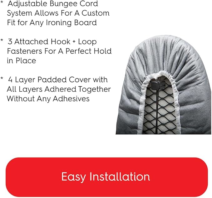 TIVIT Ironing Board Cover 13 x 30, Made in Italy. Pro Grip Pad Covers w/3 - Image 4