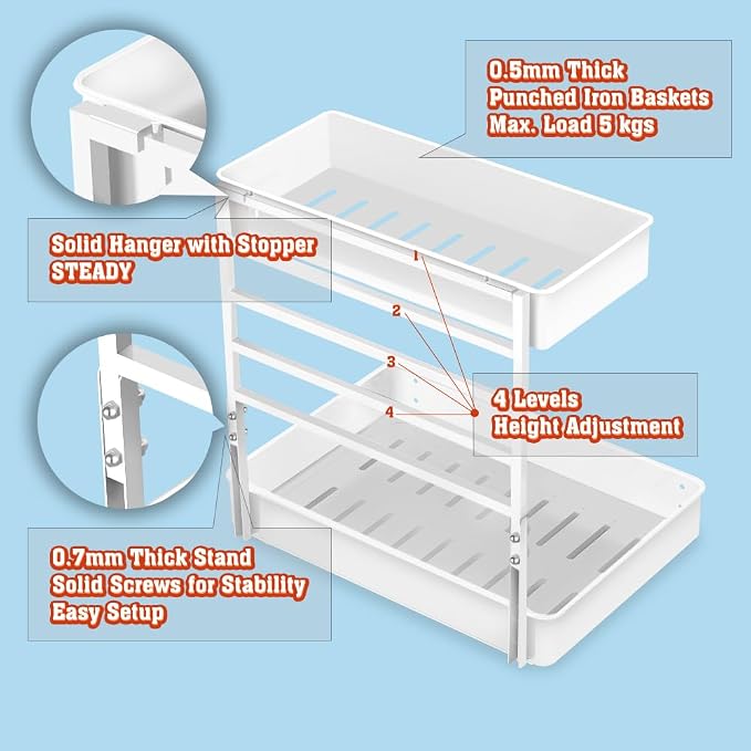 EVERIE Metal Pull Out Slide Shelf Organizer - Image 4