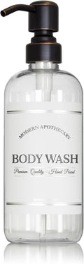 Refillable Clear PET Plastic 16 oz Body Wash Bottle by ArtanisHome