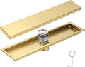 uxcell Rectangular Shower Drain, Brushed 304 Stainless Steel Odor-Proof Floor by uxcell