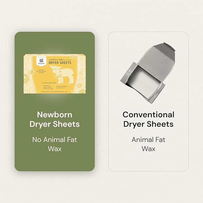 Grab Green Newborn Baby Dryer Sheets, 120 Sheets, Chamomile Scent, Plant and - Image 6
