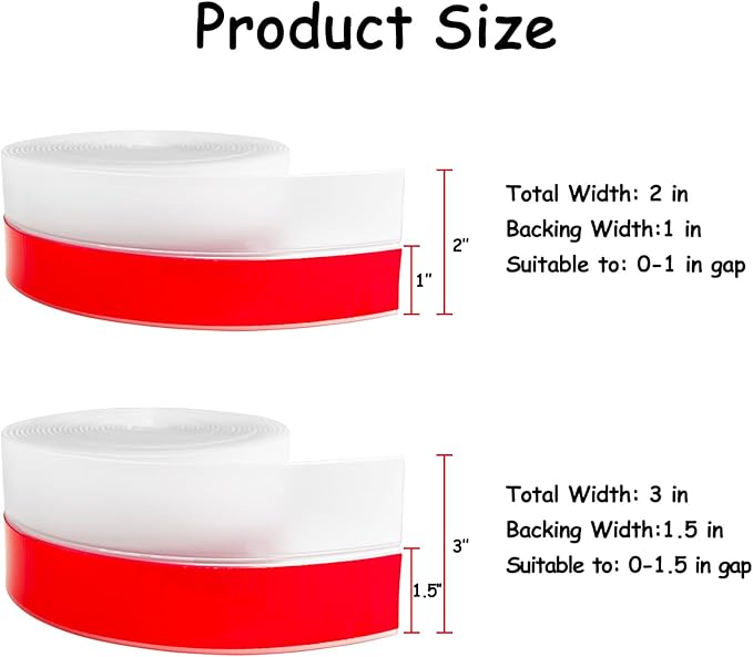 Silicone Weather Stripping, 3 inch x 20 Ft Door Draft Stopper Window Seal Strip - Image 3