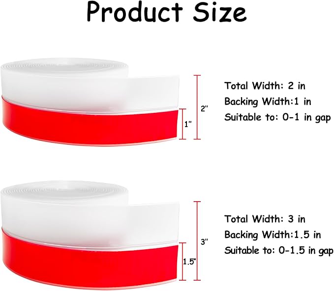 Silicone Weather Stripping, 3 inch x 20 Ft Door Draft Stopper, Windows Seal - Image 3