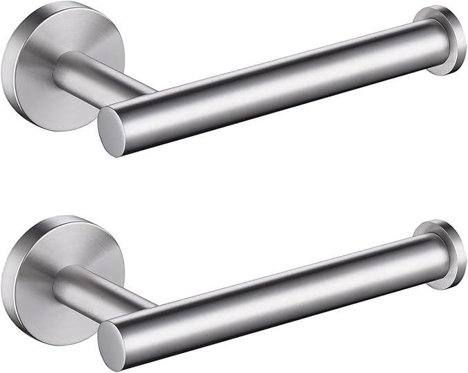 TASTOS Toilet Paper Holder SUS304 Stainless Steel Round Size Brushed Nickel 2 by TASTOS