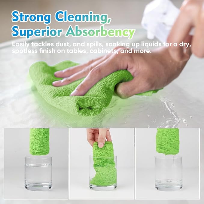 HOMEXCEL Microfiber Cleaning Cloth 20 Pack 11.5 x 11.5 Inch Microfiber Towels - Image 5