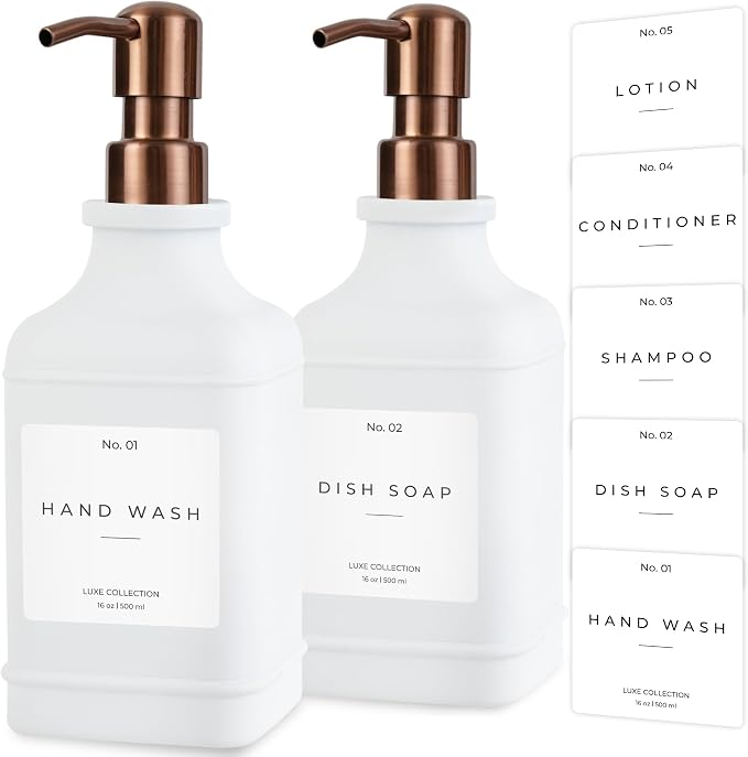 Emerson Essentials Soap Dispenser, Dish Soap Dispenser, Soap Bottle Bathroom Set by Emerson+Essentials