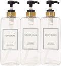 Modern Gold Design Large 27 oz Shampoo and Conditioner Dispensers by HARRA+HOME