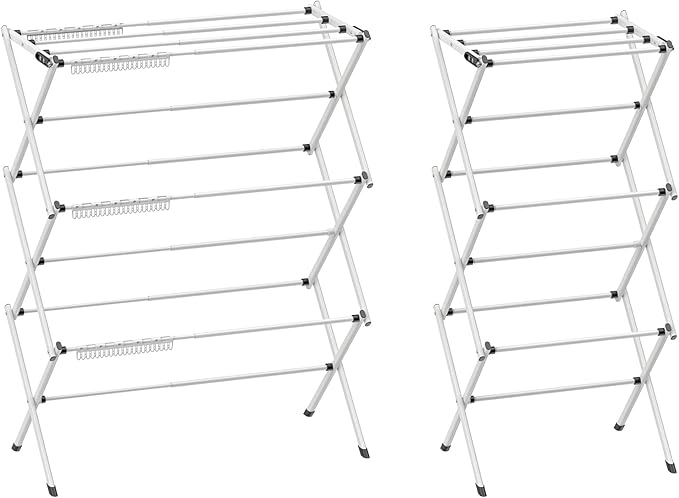 3 Tier Clothes Drying Rack, Foldable & Portable Clothing Drying Rack, - Image 2