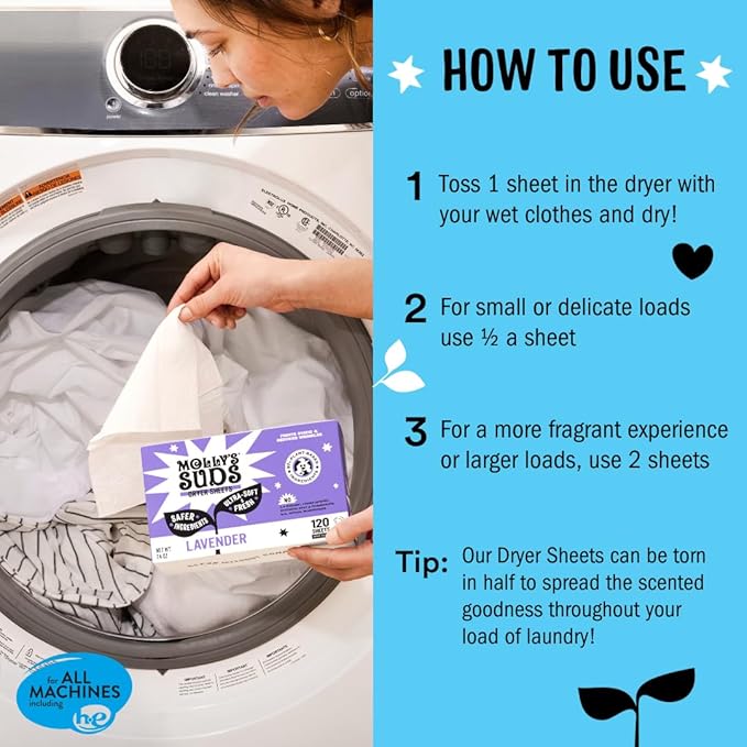 Molly's Suds Fabric Softener Dryer Sheets - Image 4