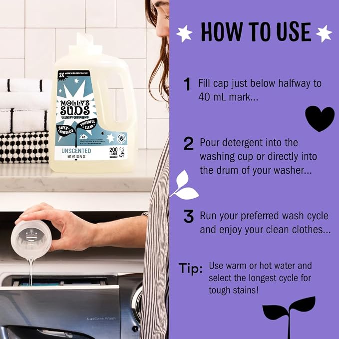 Molly's Suds Liquid Laundry Detergent | Clean Laundry Detergent Soap - Image 5