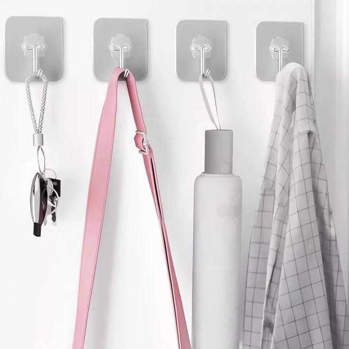 DDMY 24 Packs Hooks for Hanging 50lb Wall Hooks Transparent Reusable Waterproof - Image 7