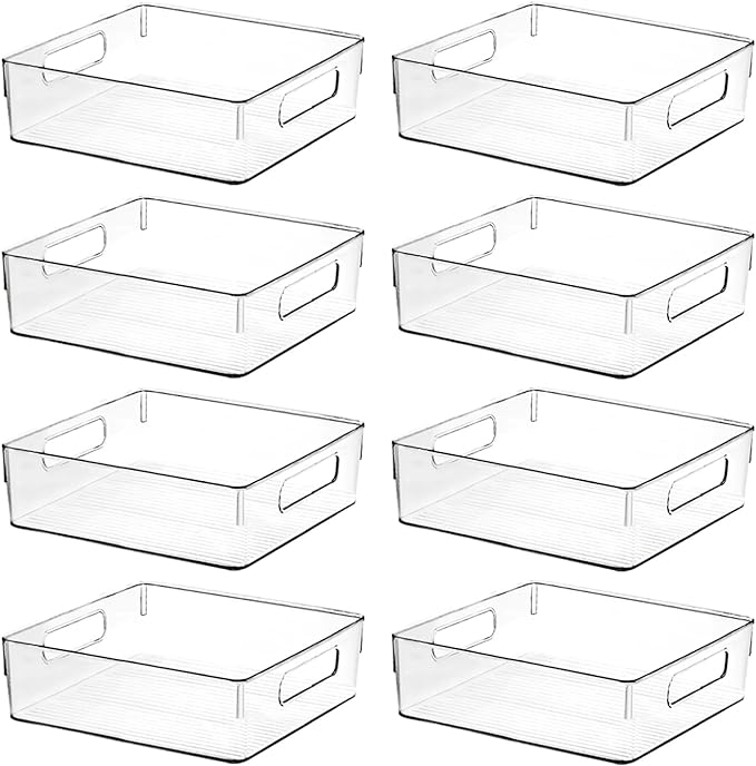 Clear Plastic Storage Bins, Home Bathroom Laundry Room Freezer Refrigerator by ShelfShaper