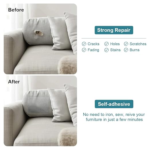J.CARP 2Pcs Linen Repair Patches, Large Self-Adhesive Fabric Patch - Image 4