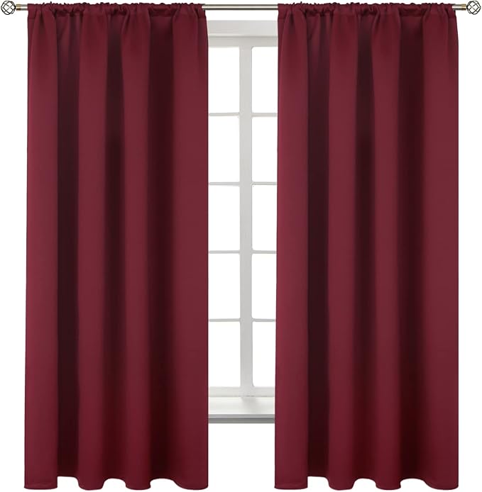 BGment Burgundy Blackout Curtains 63Inches Long by BGment