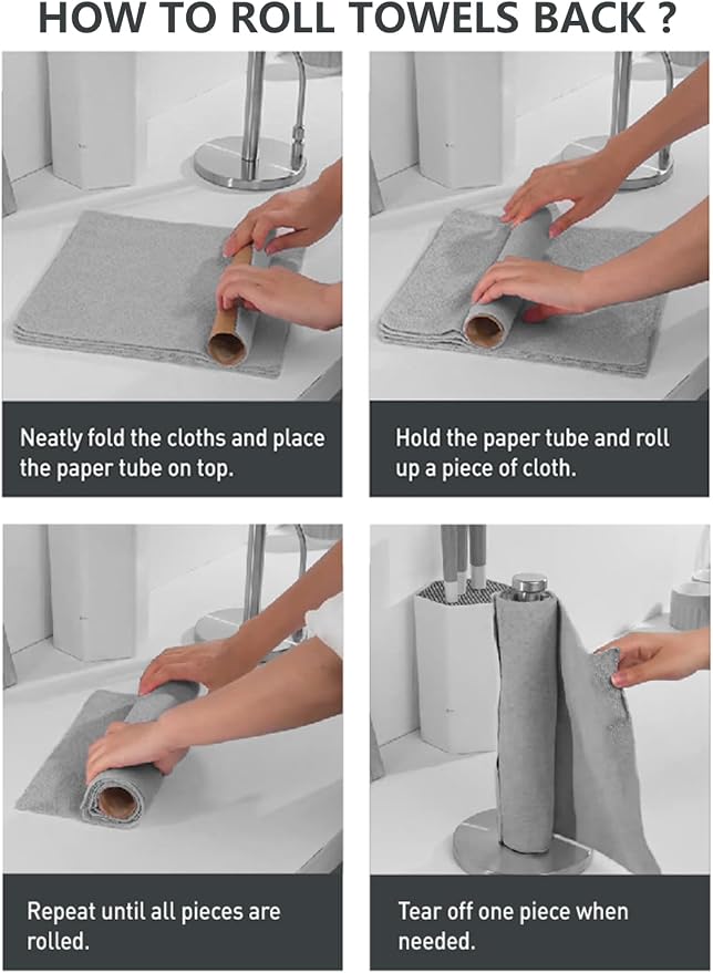 Fantasticlean Microfiber Cleaning Cloth Roll -60 Pack, Tear Away Microfiber - Image 8