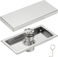 uxcell Rectangular Shower Drain, Brushed 304 Stainless Steel Odor-Proof Floor by uxcell