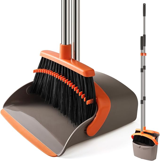 Broom and Dustpan Set, Upgraded Large Broom by Meijubolstrivetomakeyourlifeeasier