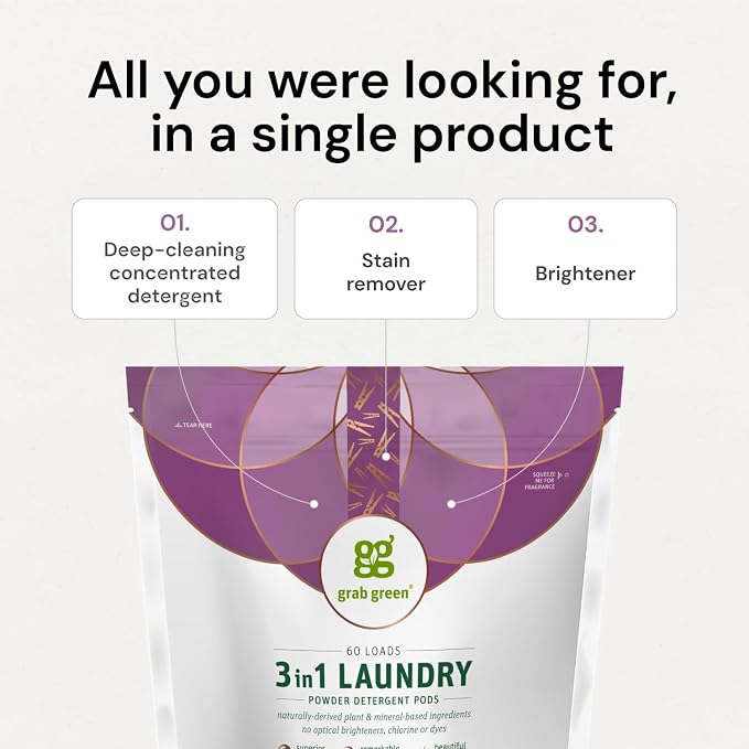 Grab Green 3-in-1 Laundry Detergent Pods, Gardenia Scent, Plant and Mineral - Image 6