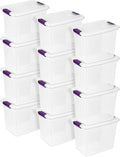 Sterilite 12-Pack 27 Quart ClearView Latch Box, Stackable Organizer Bins by Sterilite