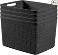 Curver Jute Large Decorative Plastic Organization and Storage Baskets, Perfect by Curver