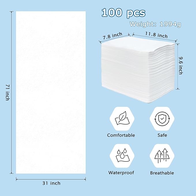 100Pcs Disposable Massage Table Sheets 31" x 71" Non-Woven Fabric Disposable - Image 3