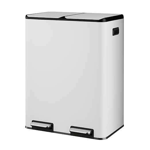 WLIVE Dual Trash Can, 2 x 8 Gallon, Step Trash Can by WLIVE